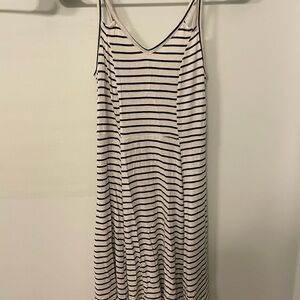 Comfy Black and White Striped Sleeveless Dress